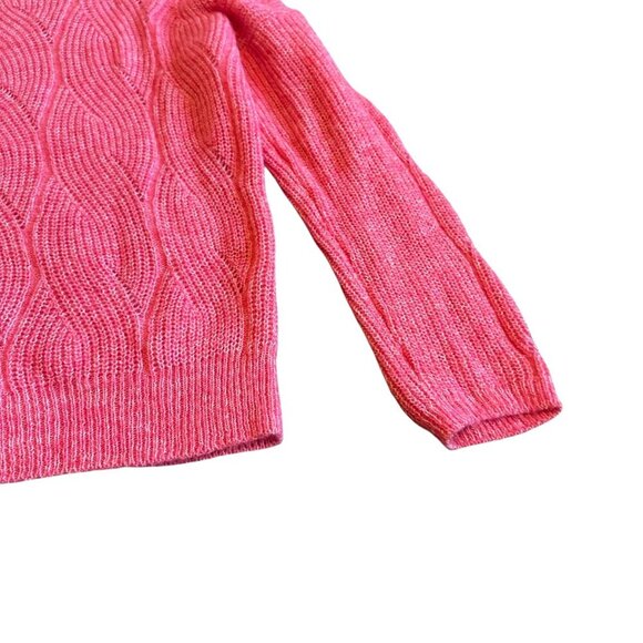 Anthropologie Keely Loose Weave Pullover Sweater Pink Stretch Wool Blend Medium - Picture 9 of 12